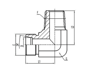 90°彎公制外螺紋24°內(nèi)錐面密封|英錐管外螺紋密封